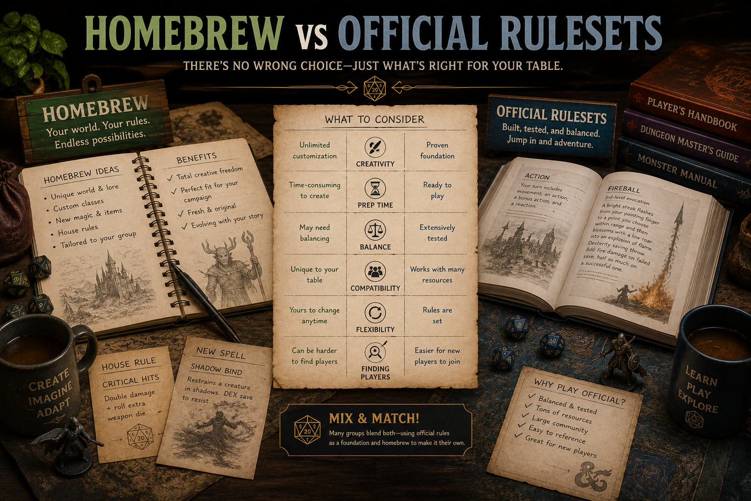 Homebrew vs Official Rulesets: When to Bend the Rules in Your TTRPG