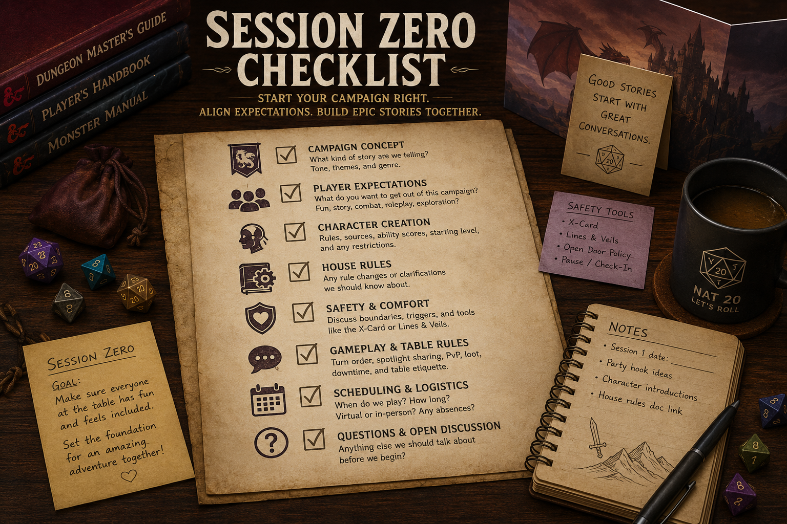Session Zero Checklist: Everything to Cover Before Your First Session