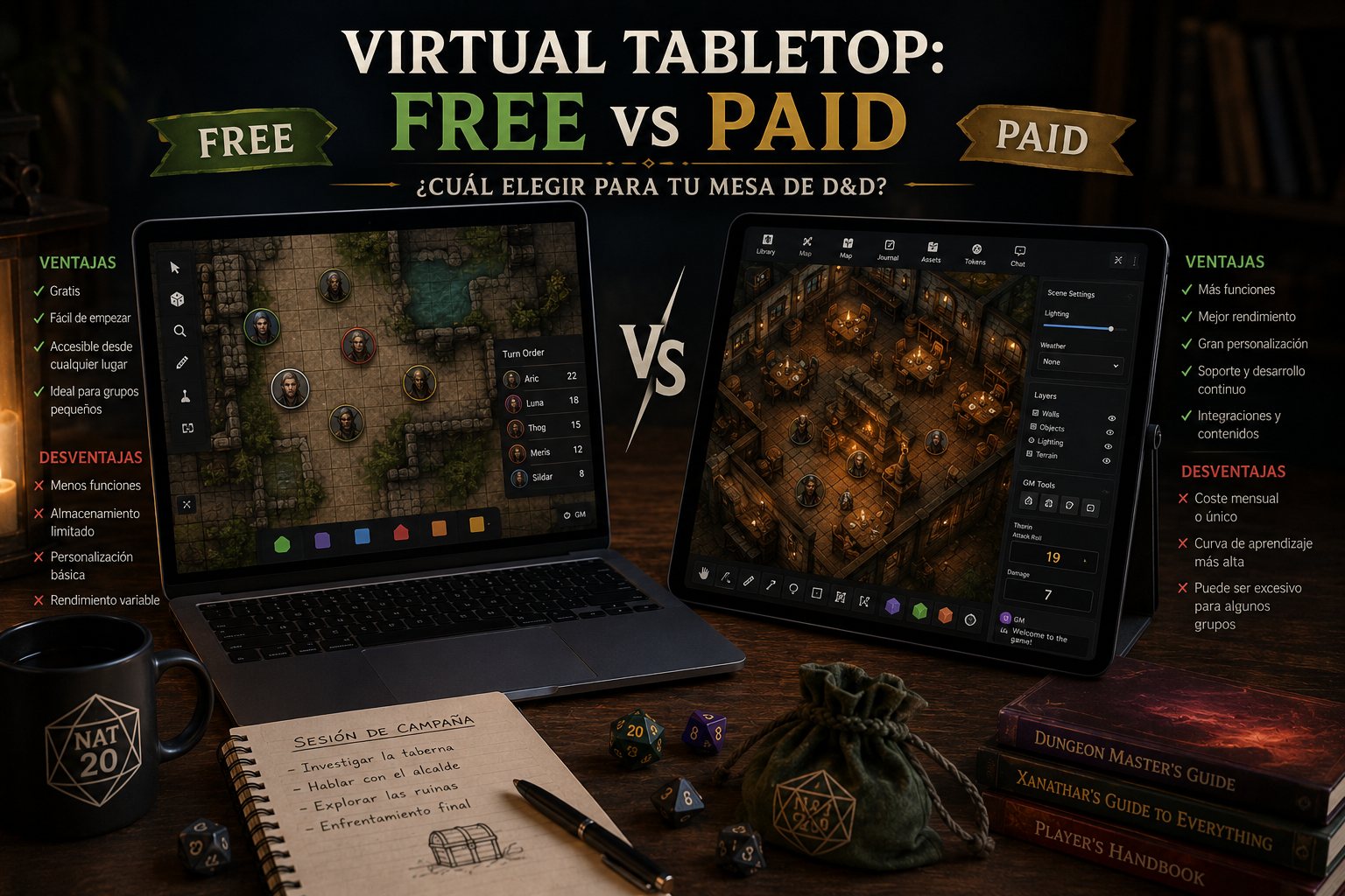 Free vs Paid Virtual Tabletop — What You Actually Get in 2026
